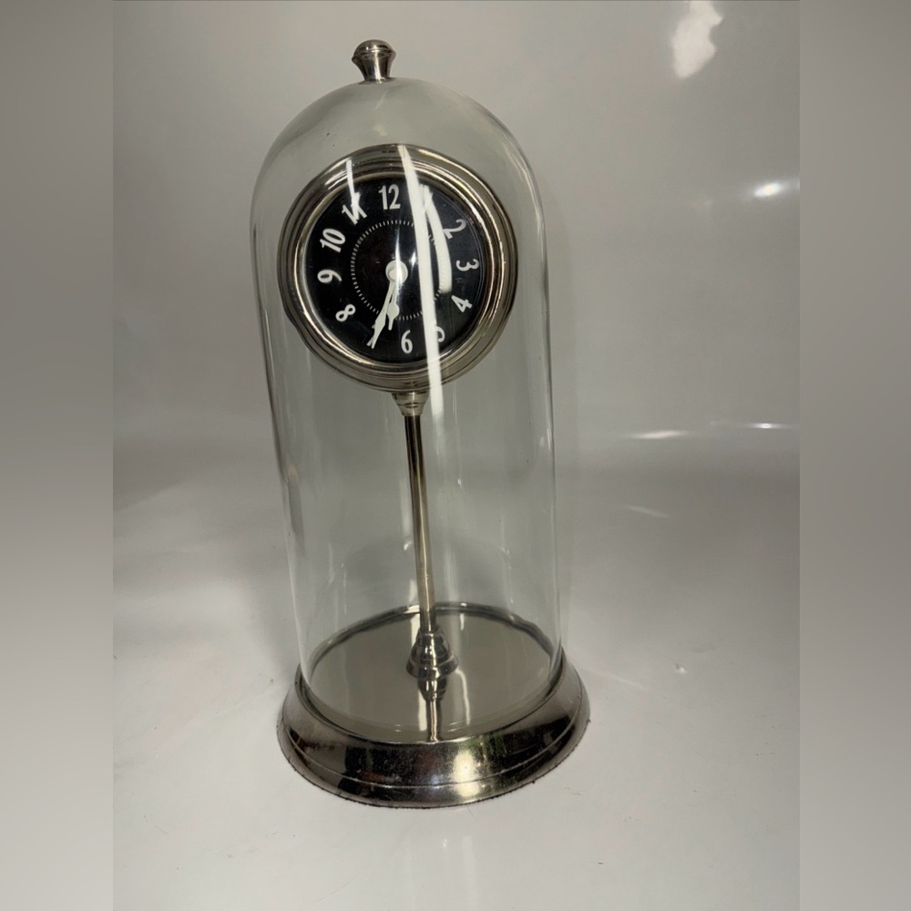 RARE Pottery Barn Pocket Watch Clock On Stand Bronze